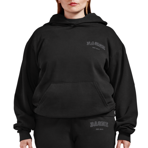 Varsity Logo Hoodie in Onyx. 3X - Image 6